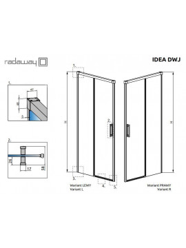 Душові двері 110 см Radaway Idea DWJ 387015-01-01R