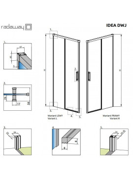 Душові двері Radaway Essenza New Black DWJ 100 (385014-54-01L)