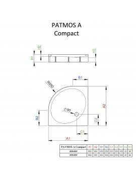 Radaway PATMOS A 900 Compact (4S99155-05) 90х90х16