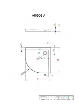 Radaway Argos A900 (4AA99-01) 90х90х5,5