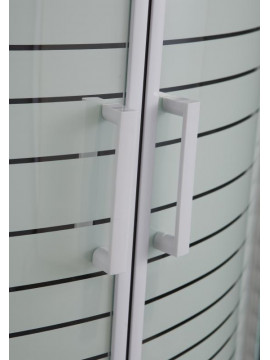 TISZA (AMUR) душова кабіна 90*90*185см (скло + двері), профіль білий, скло Frizеk