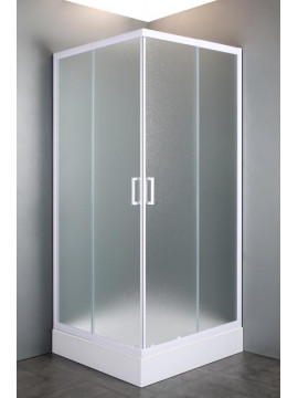 VI`Z квадратна душова кабіна 80~90*185см, регульований білий профіль, скло Zuzmara (скло+двері)