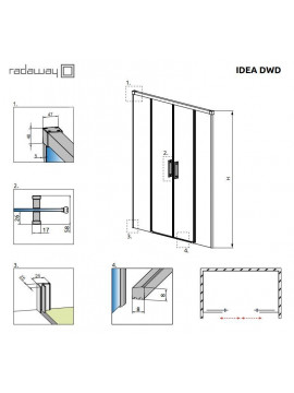 Душевая дверь 170 см Radaway Idea Black DWD 387127-54-01