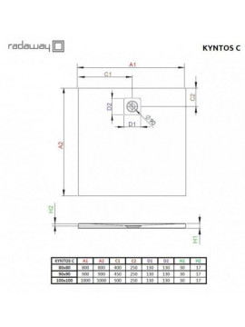 Душевой поддон 80x80 Radaway Kyntos C HKC8080-64