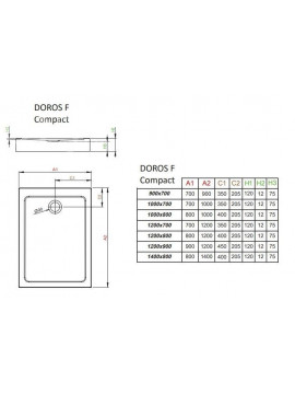 Душевой поддон Radaway Doros F Compact 100x70 SDRFP1070-05